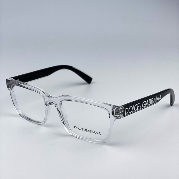 NEW D&G DG5102 3133 Crystal Black Rectangle Men Eyeglasses - Picture 4 of 12